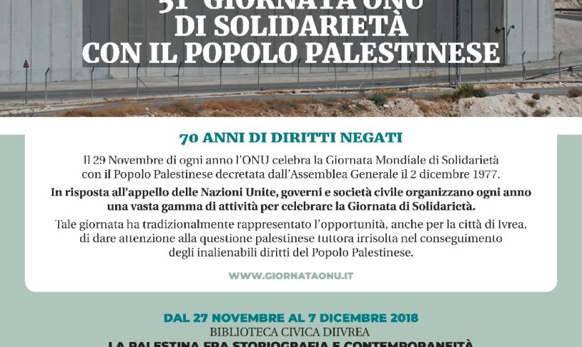 Giornata Onu per i diritti del Popolo Palestinese
