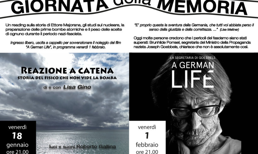 Giornata della Memoria: proiezione del documentario”A German Life” il 1° febbraio