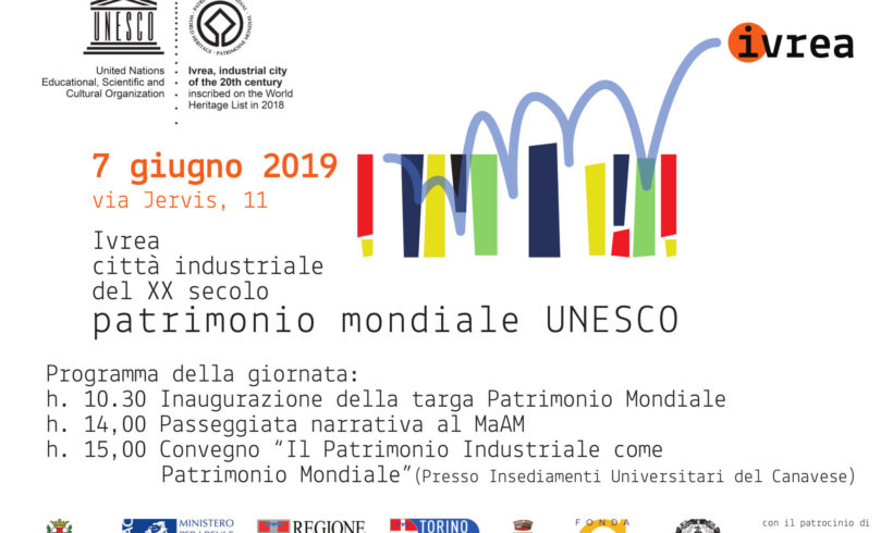 Il 7 giugno verrà inaugurata la Targa Unesco a Ivrea