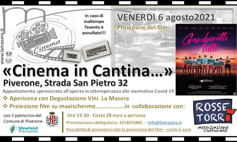 Cinema in Cantina venerdì 6 agosto a Piverone