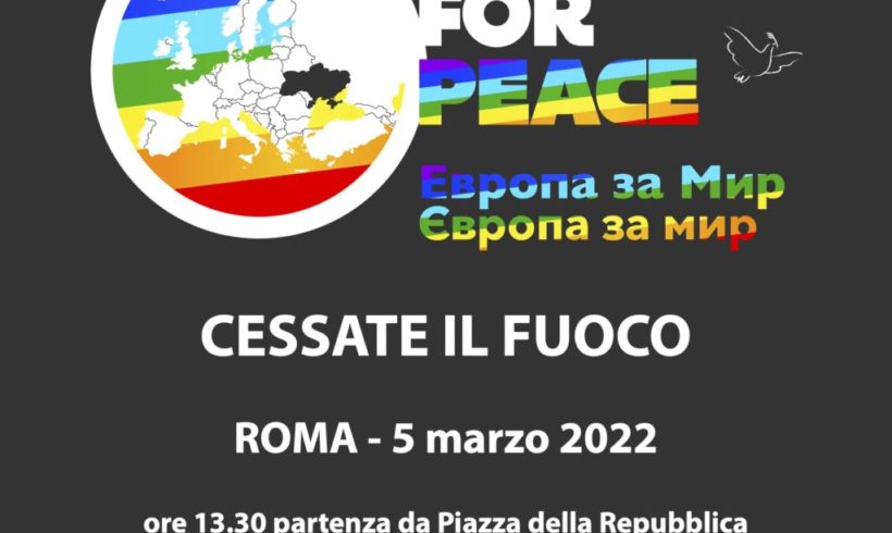 Europe for Peace sabato 5 marzo a Roma