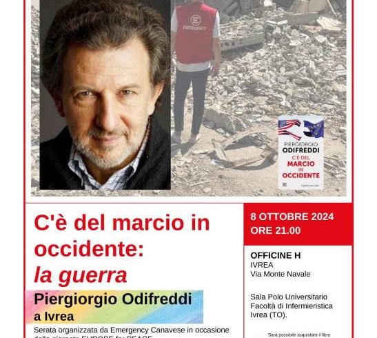 “C’è del marcio in Occidente: La guerra”. Piergiorgio Odifreddi a Ivrea martedì 8 ottobre con EMERGENCY