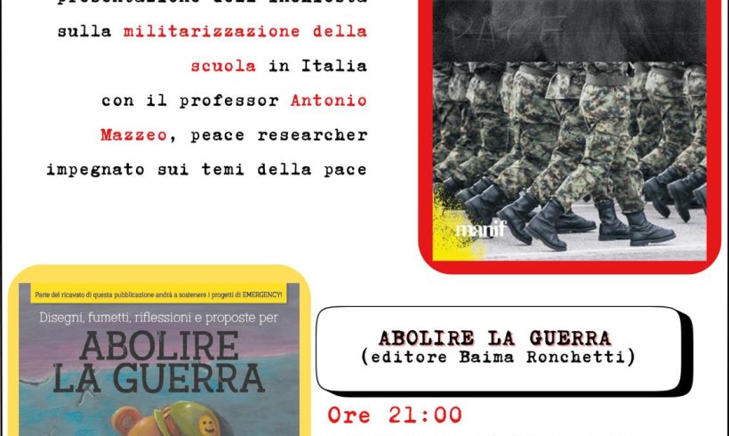 ABOLIRE LA GUERRA: iniziativa di Emergency venerdì 6 dicembre allo ZAC! di Ivrea