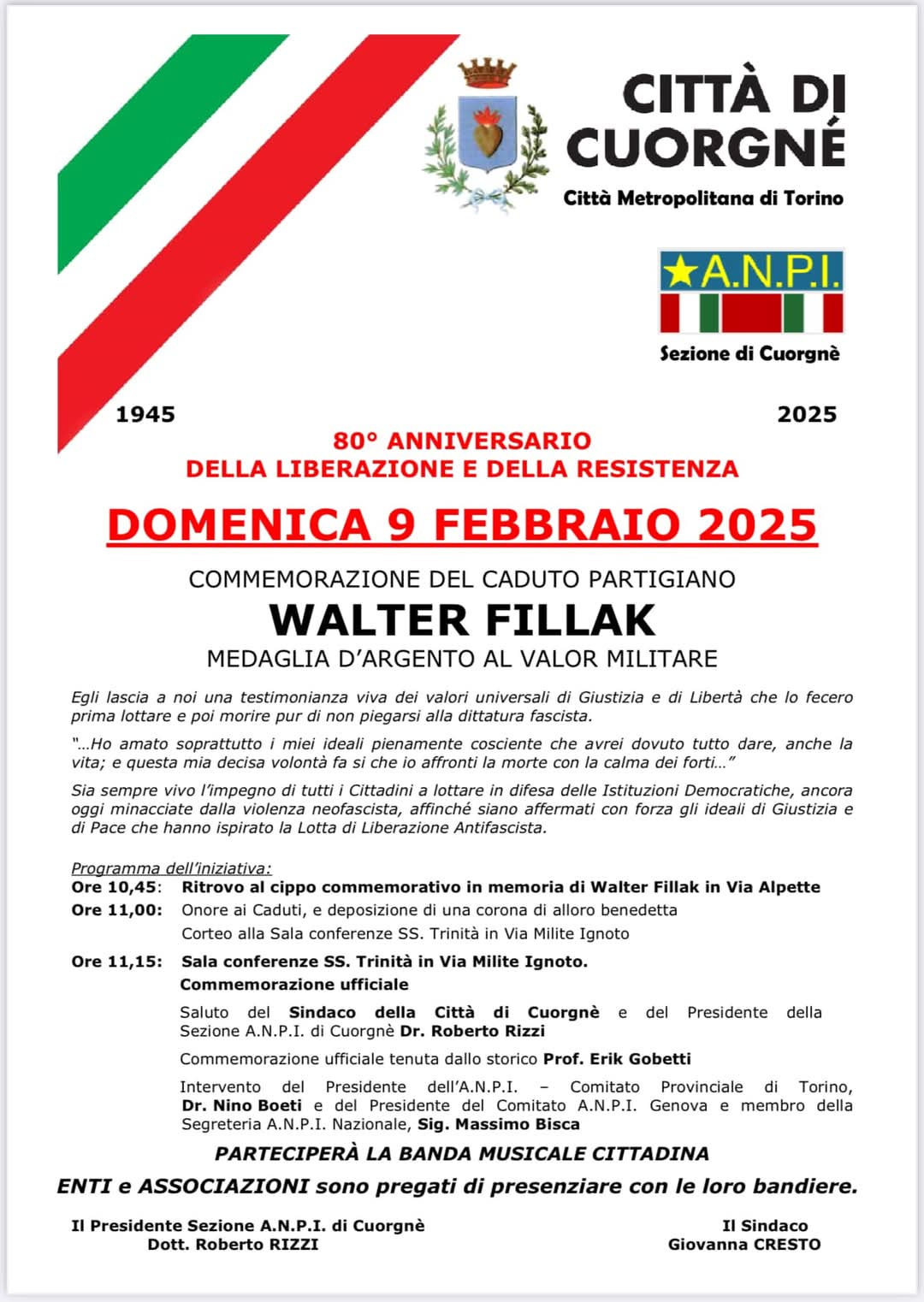 Commemorazione Walter Fillak