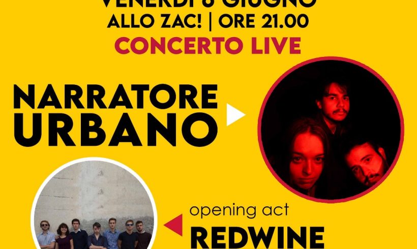 Venerdì 6 giugno allo Zac! un concerto con i Red wine e Narratore urbano per dire sì ai referendum