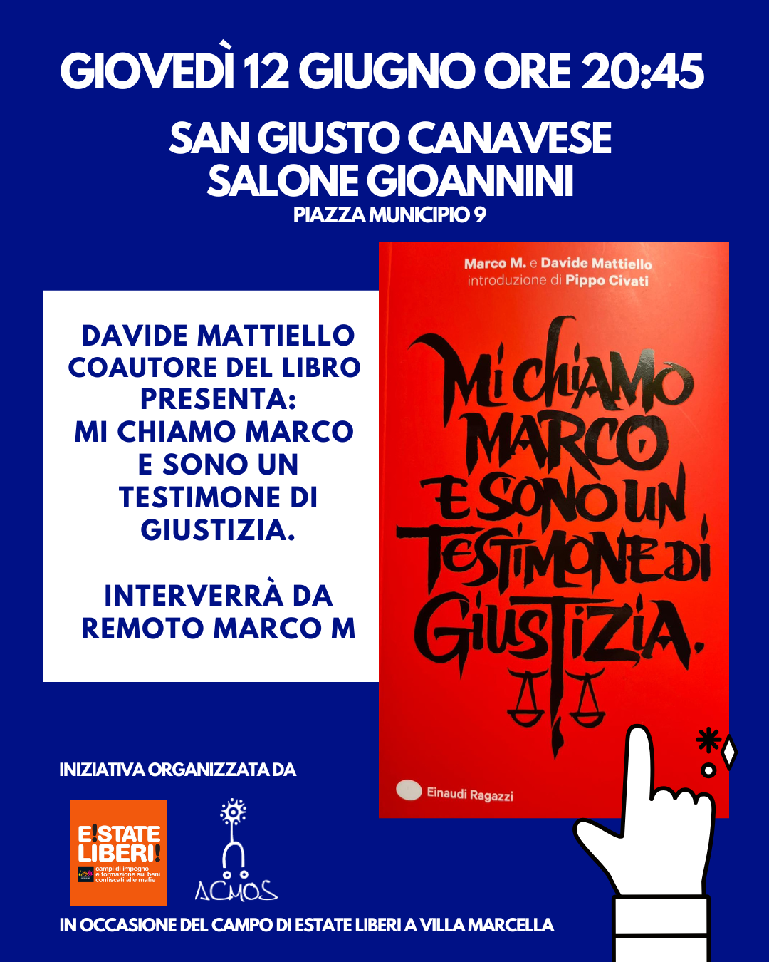 Mi chiamo Marco e sono un testimone di giustizia