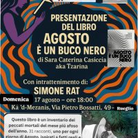 Agosto è un buco nero. Presentazione del libro di Sara Casiccia a Rueglio