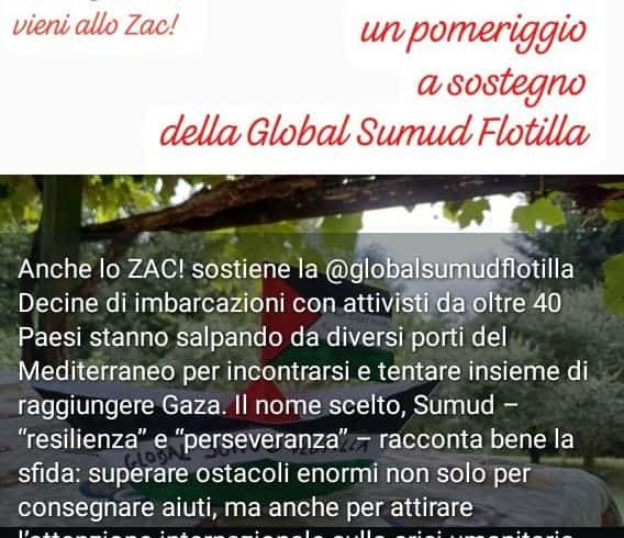 Il 2 settembre a Ivrea, allo ZAC! un pomeriggio a sostegno della Global Sumud Flotilla