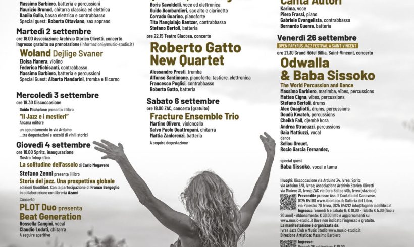 A settembre l’Open Papyrus Jazz Festival di Ivrea