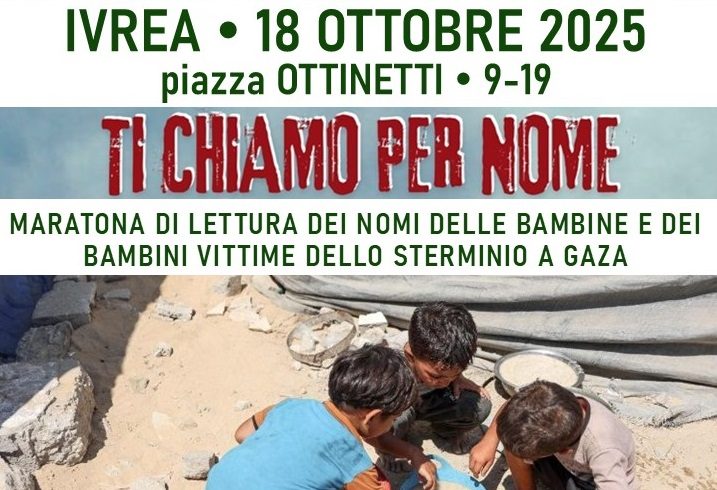 Ti chiamo per nome. Maratona di lettura dei nomi delle bambine e dei bambini vittime dello sterminio di Gaza