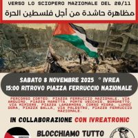 Sabato 8 novembre a Ivrea in piazza per la Palestina e contro la manovra di guerra