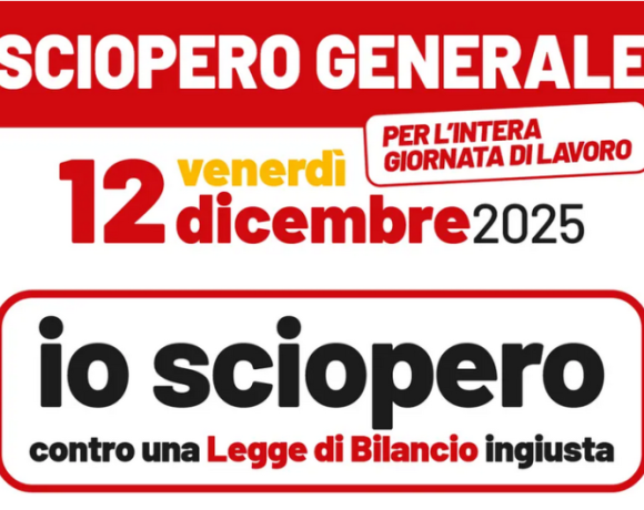 12 dicembre sciopero Generale Cgil manifestazioni in tutta Italia. A Torino appuntamento in piazza XVIII dicembre alle 9