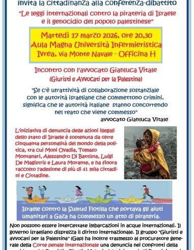 Incontro con l’avvocato Gianluca Vitale di “Giuristi e avvocati per la Palestina”
