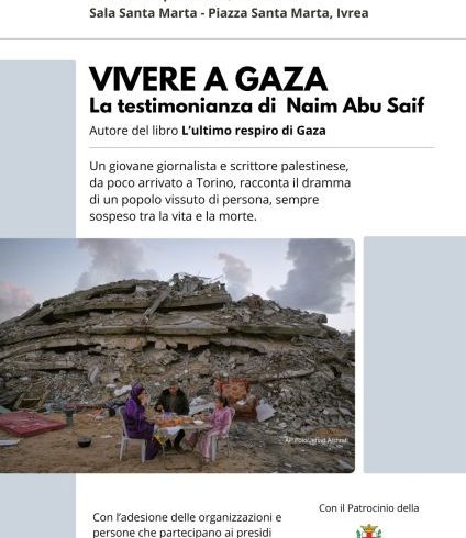 La vita a Gaza: a Ivrea il racconto di un giornalista palestinese