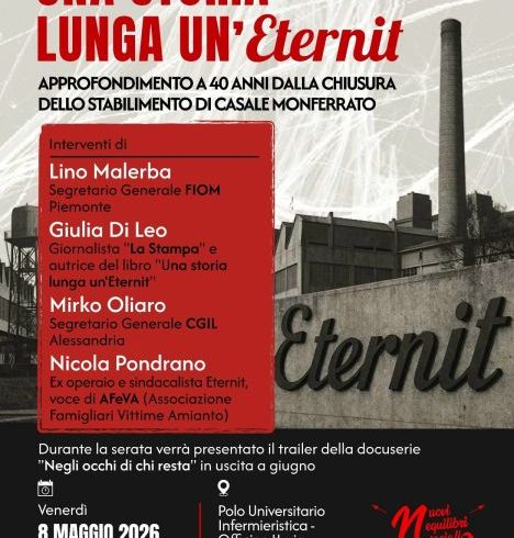 Una storia lunga un’Eternit: a Ivrea un incontro per non dimenticare le vittime dell’amianto