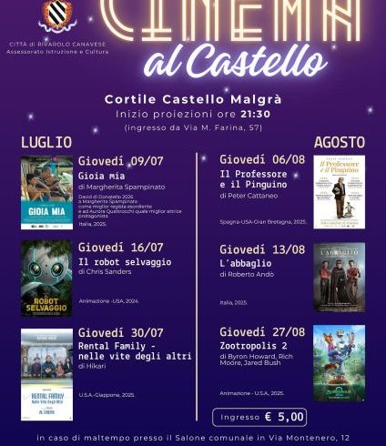 Luglio e agosto al Castello Malgrà con Cinema al castello