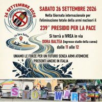 Il Presidio per la Pace di Ivrea sabato 26 settembre contro le armi nucleari