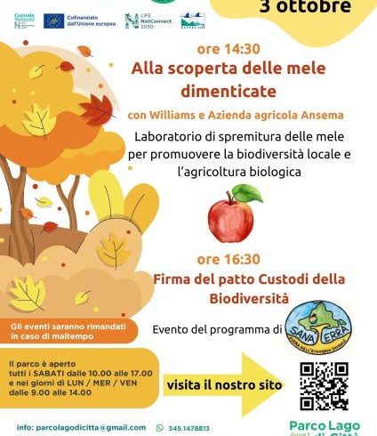 Sabato 3 ottobre 2026 al Parco Lago di Città la firma del “Patto dei Custodi della Biodiversità” Ivrea si mobilita per la Rete Natura2000